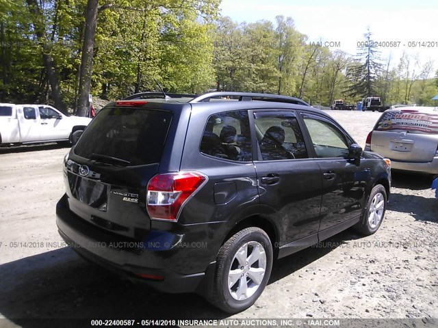 JF2SJADC7FG569624 - 2015 SUBARU FORESTER 2.5I PREMIUM GRAY photo 4