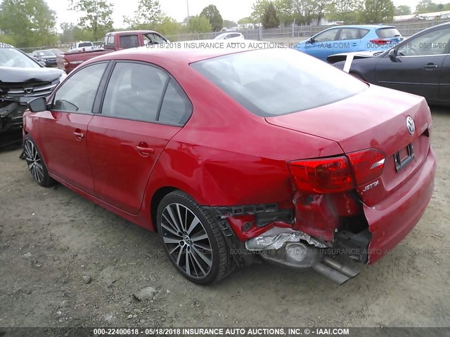 3VW1K7AJ2EM277099 - 2014 VOLKSWAGEN JETTA S RED photo 3