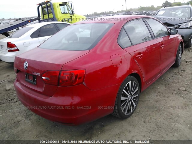 3VW1K7AJ2EM277099 - 2014 VOLKSWAGEN JETTA S RED photo 4