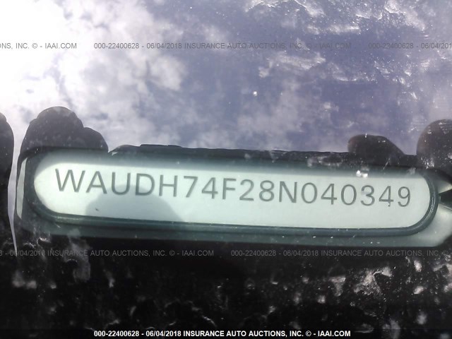 WAUDH74F28N040349 - 2008 AUDI A6 3.2 QUATTRO შავი ფოტო 9