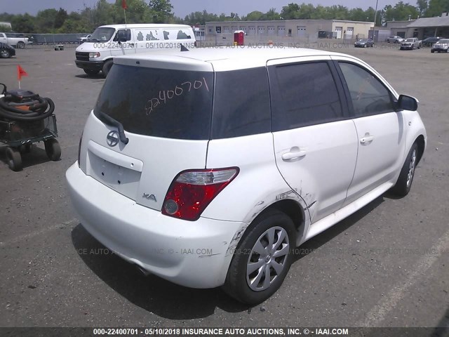 JTKKT604760165552 - 2006 TOYOTA SCION XA WHITE photo 4