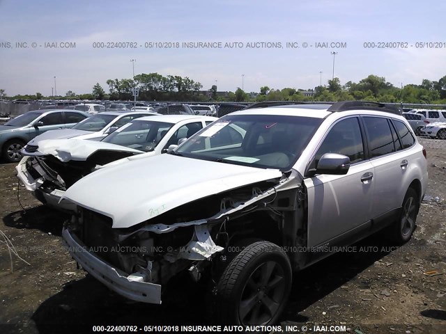 4S4BRCSC2D3235684 - 2013 SUBARU OUTBACK 2.5I LIMITED WHITE photo 2