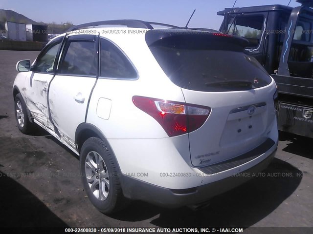 KM8NUDCCXCU198487 - 2012 HYUNDAI VERACRUZ GLS/LIMITED WHITE photo 3