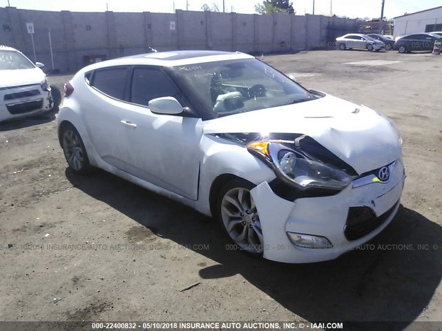 KMHTC6AD3DU123665 - 2013 HYUNDAI VELOSTER WHITE photo 1