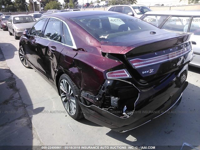 3LN6L5MUXHR628201 - 2017 LINCOLN MKZ HYBRID RESERVE RED photo 3