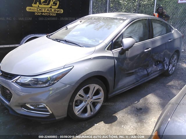 1G1BF5SM6H7128761 - 2017 CHEVROLET CRUZE PREMIER GRAY photo 2