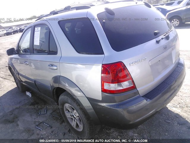 KNDJC733X35099833 - 2003 KIA SORENTO EX/LX SILVER photo 3