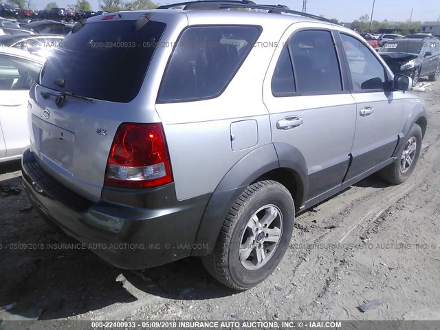 KNDJC733X35099833 - 2003 KIA SORENTO EX/LX SILVER photo 4