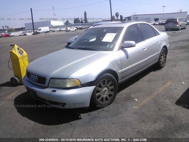 WAUDH68D9YA081734 - 2000 AUDI A4 2.8 QUATTRO SILVER photo 2