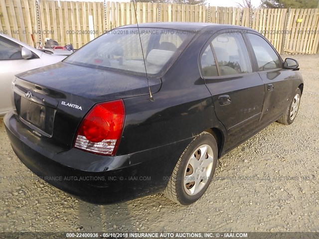 KMHDN46D25U191467 - 2005 HYUNDAI ELANTRA GLS/GT BLACK photo 4