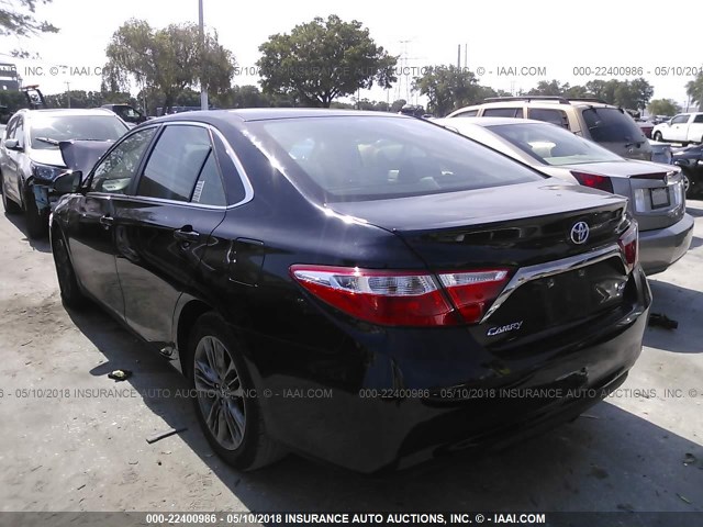 4T1BF1FK9FU494622 - 2015 TOYOTA CAMRY LE/XLE/SE/XSE BLACK photo 3
