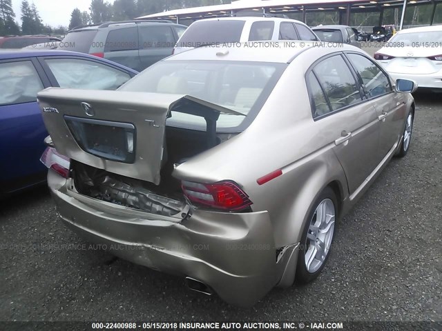 19UUA66207A043706 - 2007 ACURA TL TAN photo 4