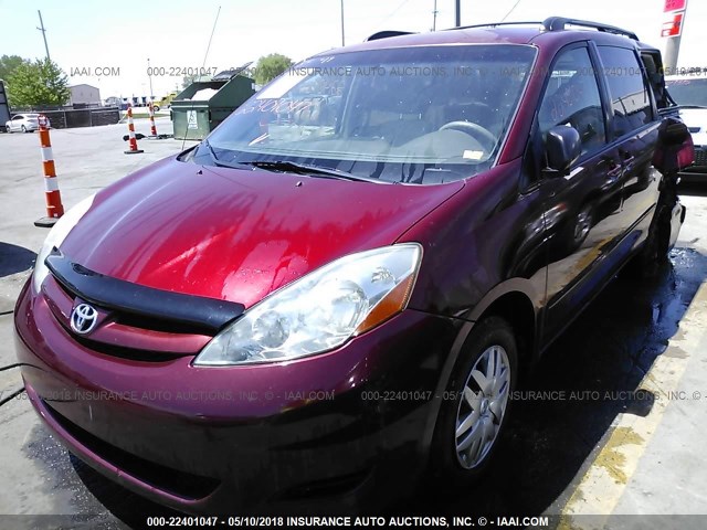 5TDZK23C29S249767 - 2009 TOYOTA SIENNA CE/LE MAROON photo 2