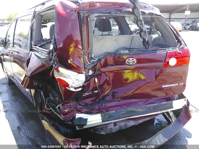 5TDZK23C29S249767 - 2009 TOYOTA SIENNA CE/LE MAROON photo 6