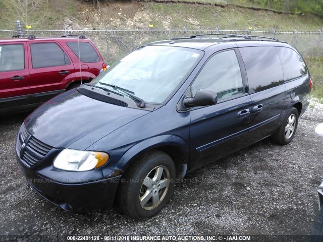 2D4GP44L77R143732 - 2007 DODGE GRAND CARAVAN SXT BLUE photo 2