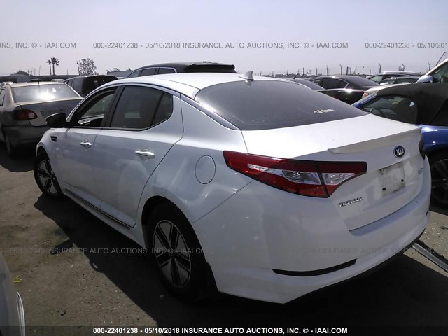 KNAGM4AD2C5033209 - 2012 KIA OPTIMA HYBRID WHITE photo 3
