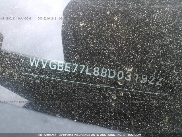 WVGBE77L88D031922 - 2008 VOLKSWAGEN TOUAREG 2 V6 SILVER photo 9