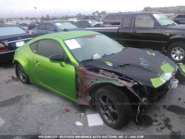 JF1ZNAA18D1712347 - 2013 TOYOTA SCION FR-S GREEN photo 1