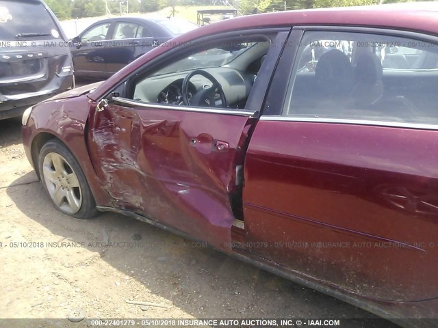 1G2ZG57B694163110 - 2009 PONTIAC G6 MAROON photo 6