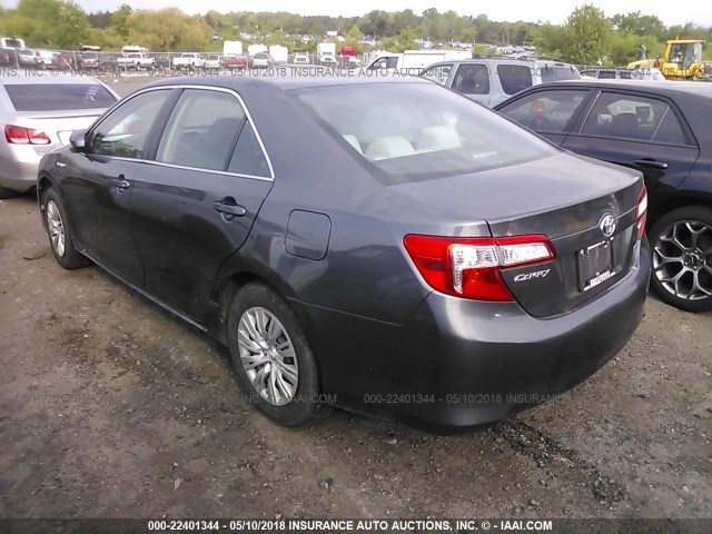 4T1BD1FK6CU028387 - 2012 TOYOTA CAMRY HYBRID/LE/XLE GRAY photo 3