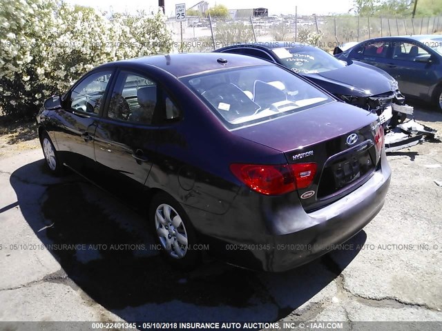 KMHDU46D27U152660 - 2007 HYUNDAI ELANTRA GLS/SE/LIMITED BURGUNDY photo 3