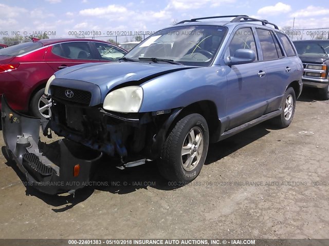 KM8SC73D13U450787 - 2003 HYUNDAI SANTA FE GLS/LX BLUE photo 2