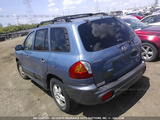 KM8SC73D13U450787 - 2003 HYUNDAI SANTA FE GLS/LX BLUE photo 3