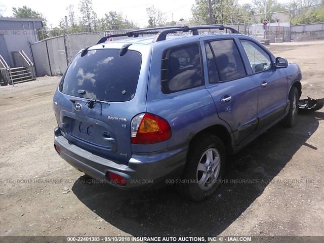 KM8SC73D13U450787 - 2003 HYUNDAI SANTA FE GLS/LX BLUE photo 4