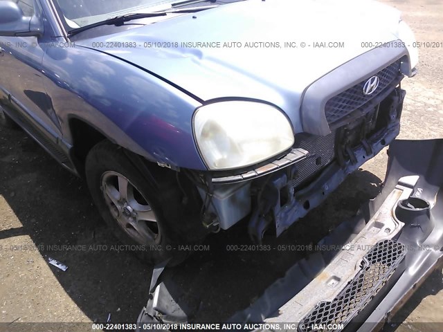 KM8SC73D13U450787 - 2003 HYUNDAI SANTA FE GLS/LX BLUE photo 6