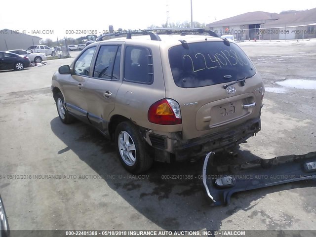 KM8SC13D64U794467 - 2004 HYUNDAI SANTA FE GLS/LX GOLD photo 3