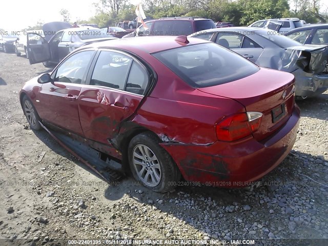 WBAVB17596NK34704 - 2006 BMW 325 I AUTOMATIC RED photo 3