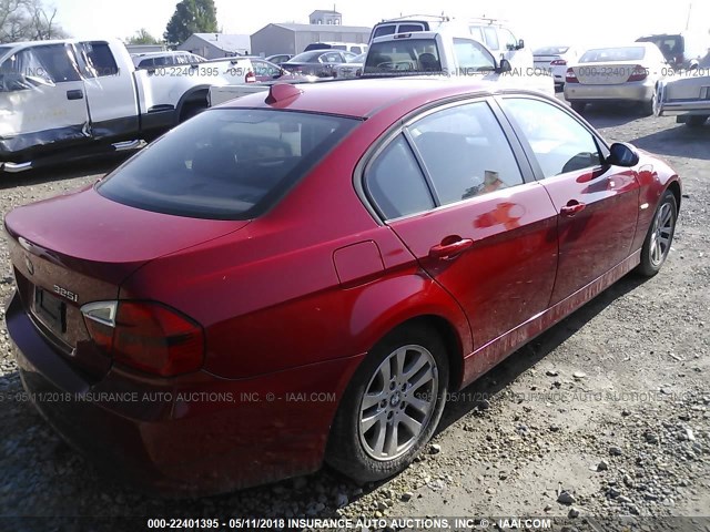 WBAVB17596NK34704 - 2006 BMW 325 I AUTOMATIC წითელი ფოტო 4