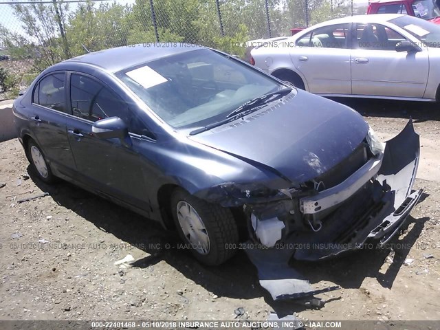 JHMFA36278S024764 - 2008 HONDA CIVIC HYBRID BLUE photo 1