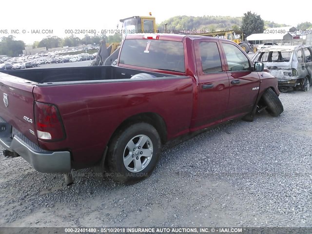 1D7RV1GP5AS160842 - 2010 DODGE RAM 1500 RED photo 4