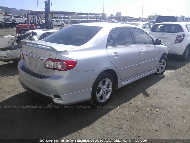 5YFBU4EE7DP122598 - 2013 TOYOTA COROLLA S/LE SILVER photo 4