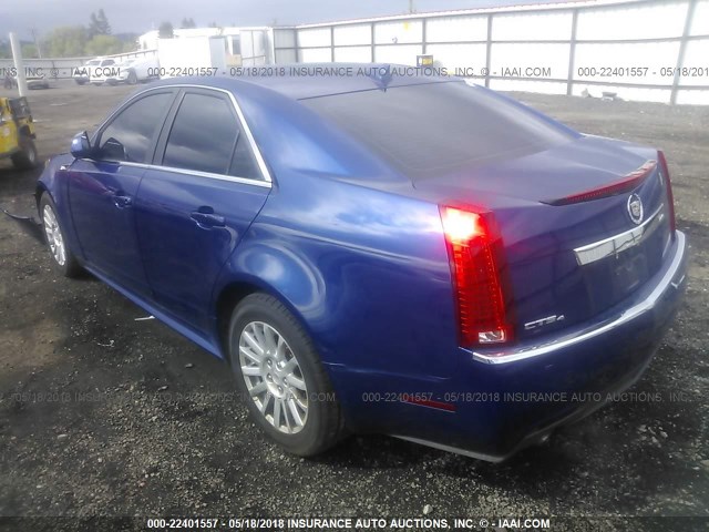 1G6DG5E5XD0106124 - 2013 CADILLAC CTS LUXURY COLLECTION BLUE photo 3