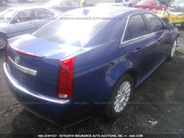 1G6DG5E5XD0106124 - 2013 CADILLAC CTS LUXURY COLLECTION BLUE photo 4