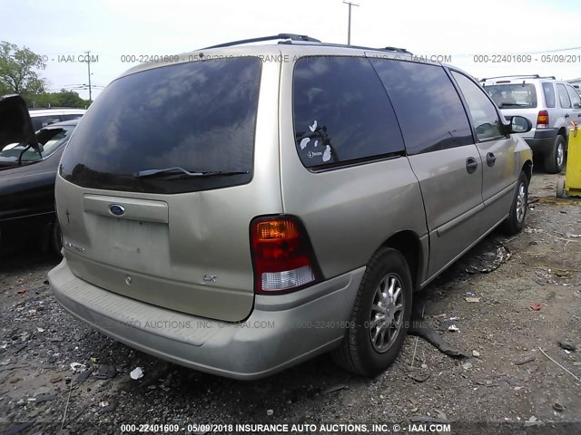 2FMDA51421BB42522 - 2001 FORD WINDSTAR LX GOLD photo 4