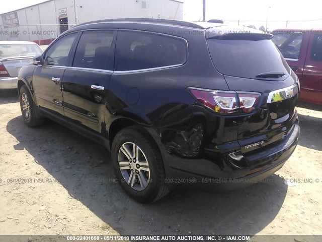 1GNKRHKD8HJ204782 - 2017 CHEVROLET TRAVERSE LT BLACK photo 3