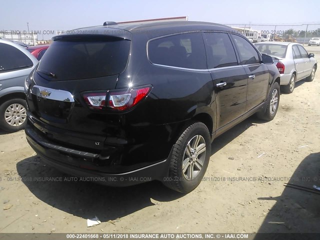 1GNKRHKD8HJ204782 - 2017 CHEVROLET TRAVERSE LT BLACK photo 4