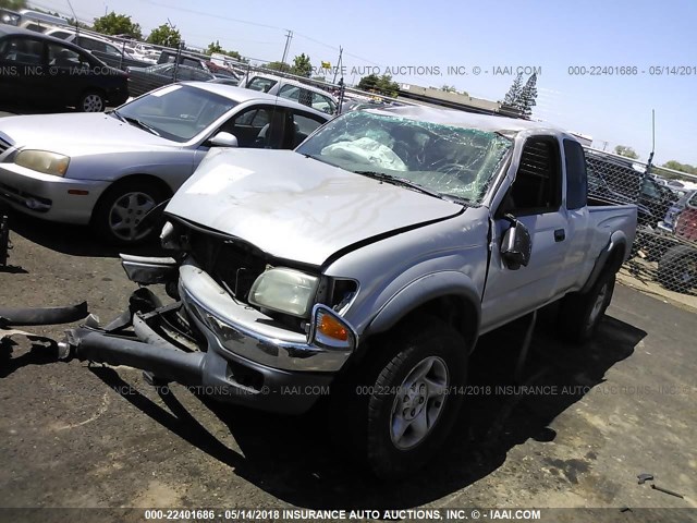 5TESN92N74Z344521 - 2004 TOYOTA TACOMA XTRACAB PRERUNNER ვერცხლისფერი ფოტო 2