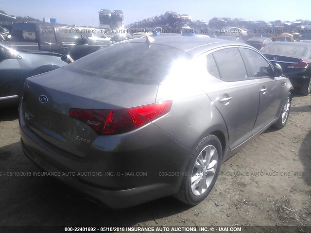 5XXGN4A72CG042465 - 2012 KIA OPTIMA EX GRAY photo 4