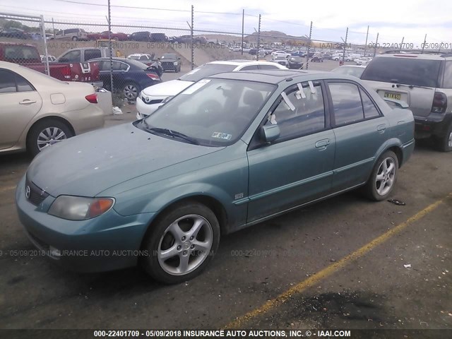 JM1BJ226010477855 - 2001 MAZDA PROTEGE LX/ES მწვანე ფოტო 2