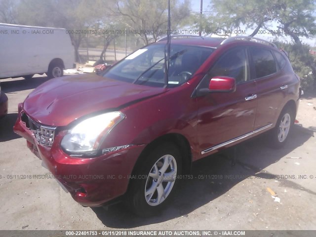 JN8AS5MT0BW186921 - 2011 NISSAN ROGUE S/SV/KROM MAROON photo 2