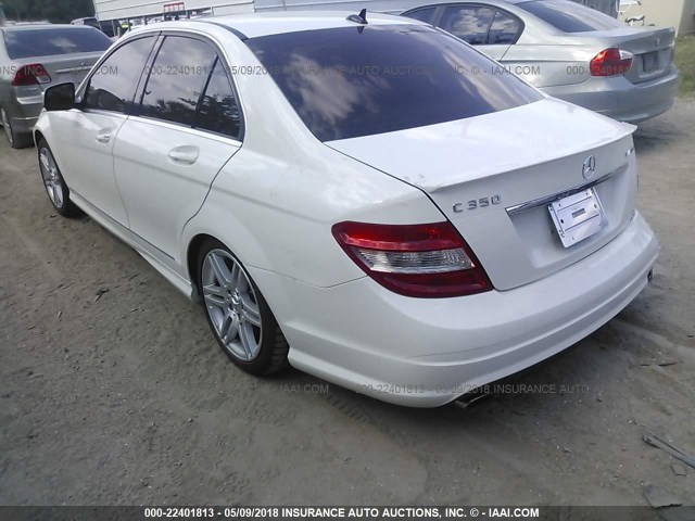 WDDGF56X78R040068 - 2008 MERCEDES-BENZ C 350 WHITE photo 3