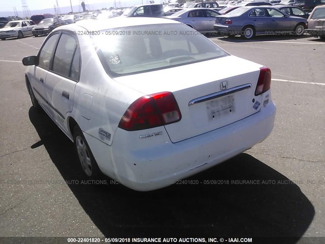 1HGEN26421L000659 - 2001 HONDA CIVIC GX WHITE photo 3