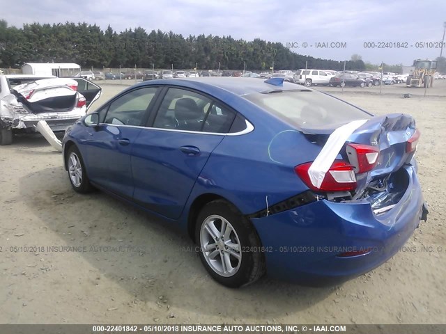 1G1BE5SM8G7230807 - 2016 CHEVROLET CRUZE LT BLUE photo 3