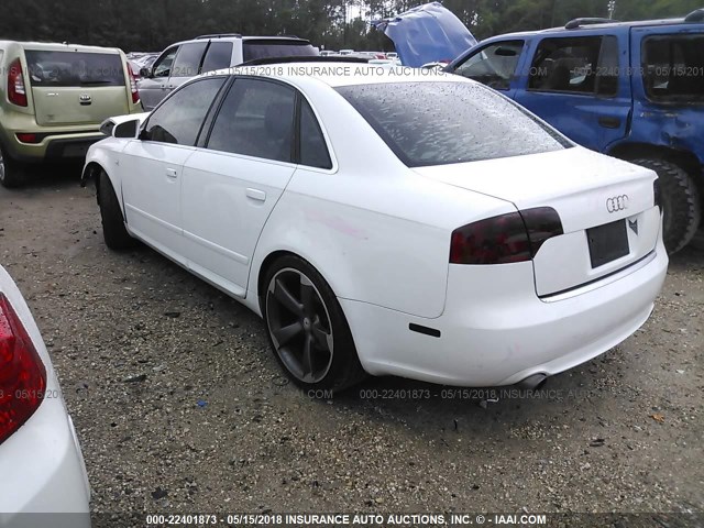 WAUAF78E88A078248 - 2008 AUDI A4 2.0T WHITE photo 3