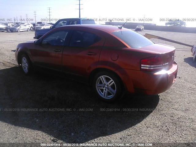 1B3LC56K88N172092 - 2008 DODGE AVENGER SXT ORANGE photo 3