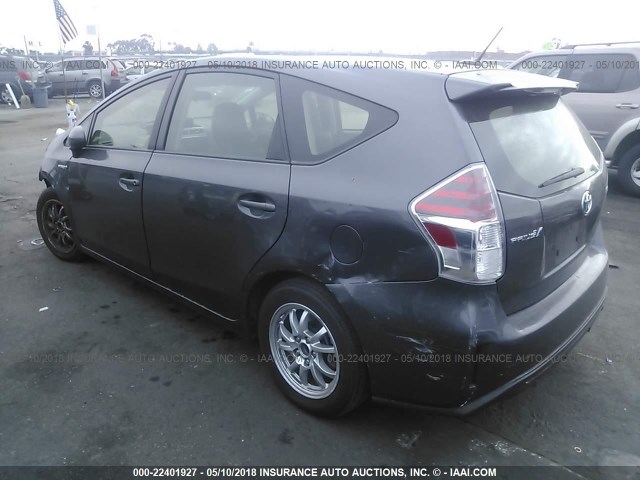 JTDZN3EUXFJ039350 - 2015 TOYOTA PRIUS V GRAY photo 3